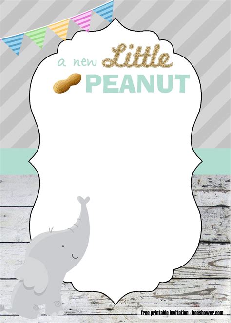 Free and printable elephant baby shower invitations for boys. FREE Printable Little Peanut Elephant Invitation Templates ...