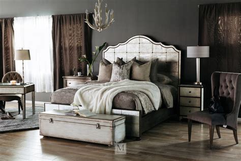 Hooker Arabella Mirrored Panel Bed Mathis Brothers Furniture