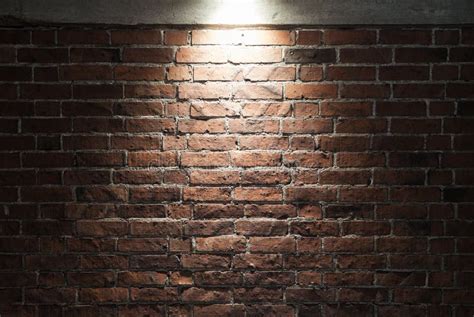 Grungy Dark Red Brick Wall With Spotlight Texture Stock Image Image