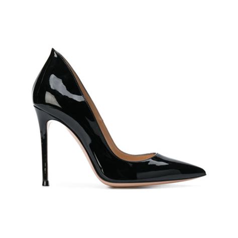 Zapatos de tacón de cuero negros de Gianvito Rossi 406 farfetch com