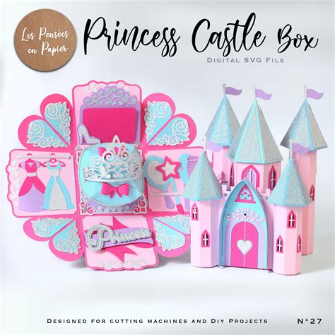 Princess Castle Exploding Box Svg Instant Download Svg Etsy Uk