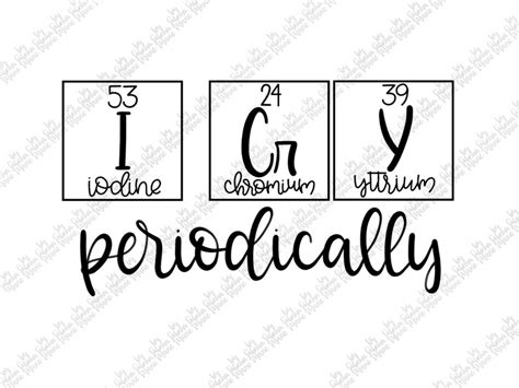 I Cry Periodically Handdrawn Periodic Table Inspired Design Etsy