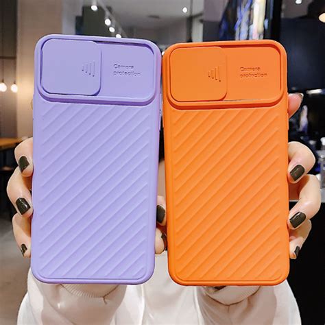 Protective Camera Lens Push Phone Cases Soft Shell Tpu Cover Case For