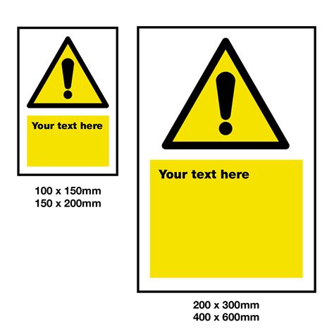 Warning Safety Sign 2 - Custom Made Safety Signs - Create your own safety message - Fire Safety 