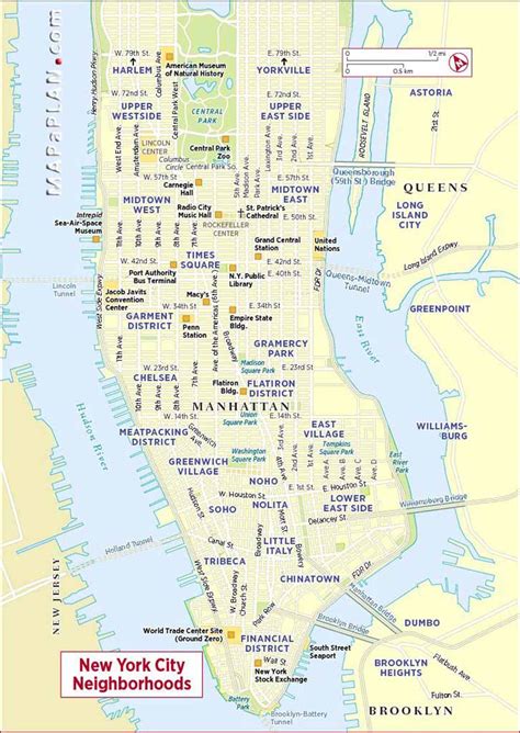 Large Printable Tourist Attractions Map Of Manhattan New York City Images