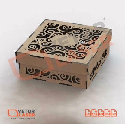 Vetor Caixinha Decorativa Para Corte A Laser Em MDF 0003 Vetor