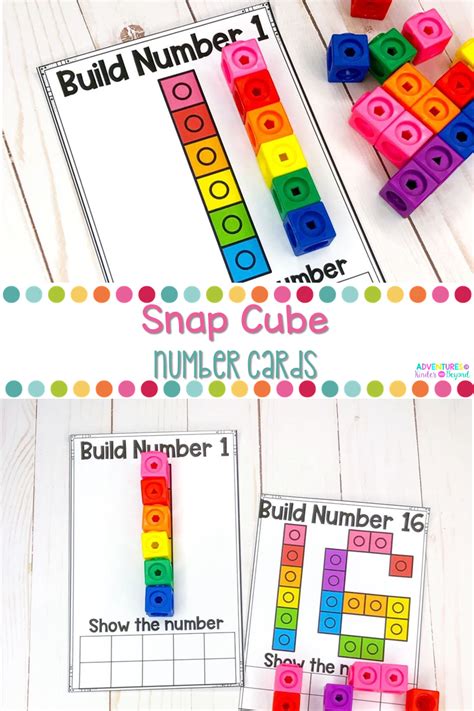 Number Cards 1 20 Snap Cubes Hands On Number Recognition Fine Motor