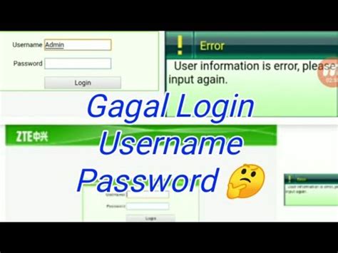 Cara paling mudah menurut penulis cara pertama. Cara Mengatasi Gagal Login Username Password Pada ZTE Wifi ...
