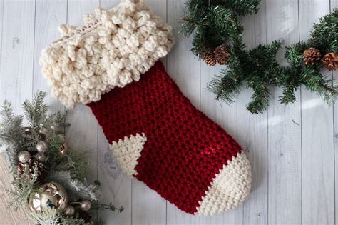 Simply Christmas Stocking Crochet Pattern Rich Textures Crochet