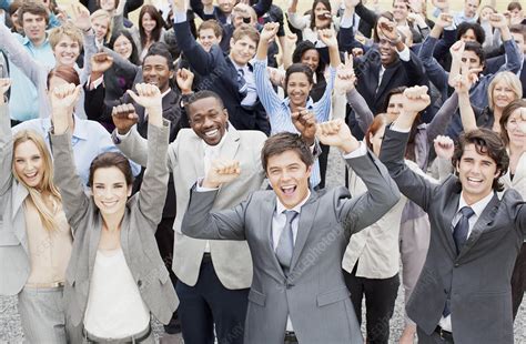 Portrait Of Business People Cheering Stock Image F0135451