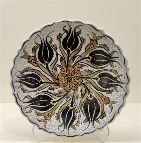 Turkish Pottery Anatolian Ceramic Iznik Floral Design Plate Etsy