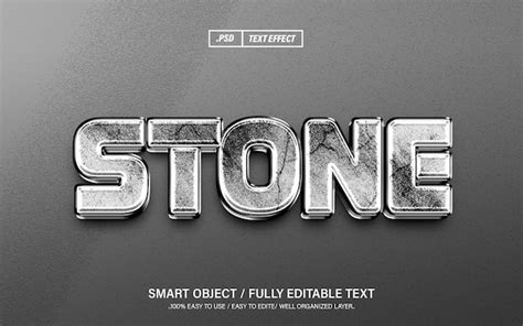 Premium Psd Stone 3d Editable Psd Text Effect