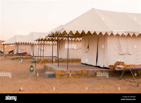 Swiss Tents In Desert In Sum Jaisalmer Rajasthan Stock Photo Alamy