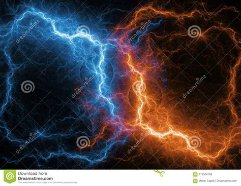 Fire And Ice Fractal Lightning Stock Illustration Illustration Of