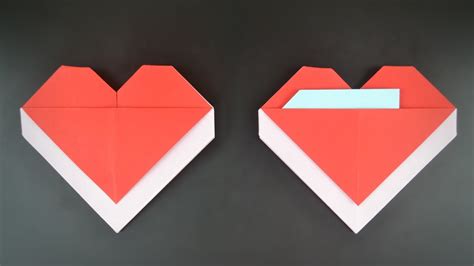 Origami Heart Envelope For Valentines Day Instructions In English