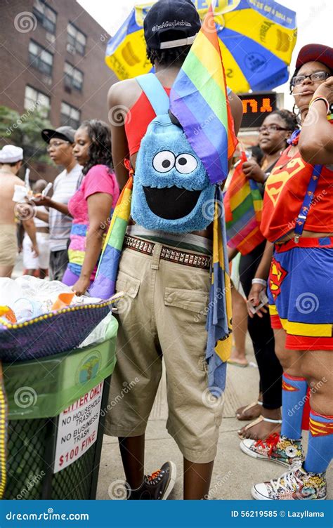 Revelers In Colorful Costumes Gay Pride Parade Nyc Editorial Image