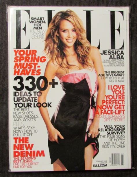 2008 Feb Elle Magazine Nm 94 Jessica Alba Cover Ebay