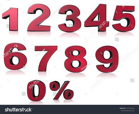 Set 3d Red Numbers Sign 3d Stock Illustration 1727700166 Shutterstock