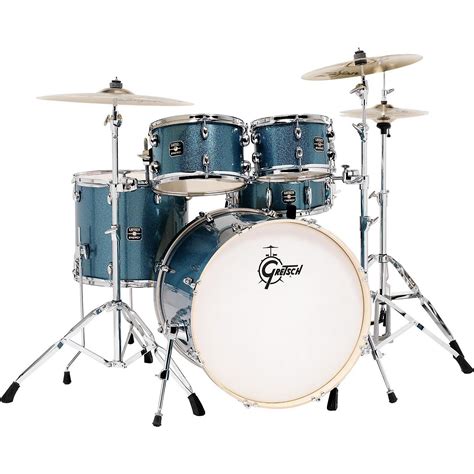 Gretsch Drums Energy 5 Piece Drum Set Blue Sparkle With Hardware And
