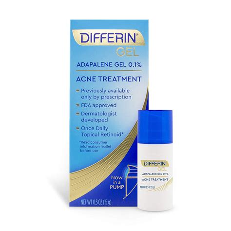Differin Adapalene Gel 01 Acne Treatment 15g 30 Day Supply Pump