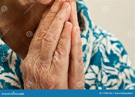Hands In Prayer An Old Woman Praying Stock Photo Image Of Senior