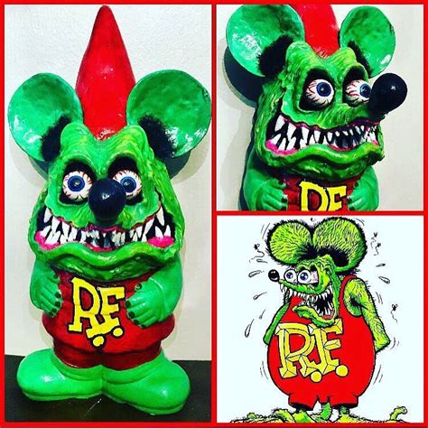 Hand Made And Hand Painted Rat Fink Gnome Fairy Friends Gnomes