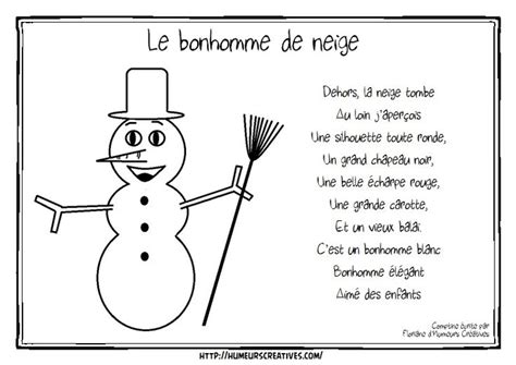 Comptine Le bonhomme de neige - | Comptines, Chansons comptines