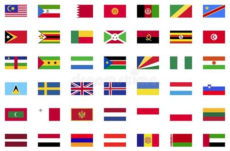 World Flag Flat Icon Collection With 287 All Nations Country Flags