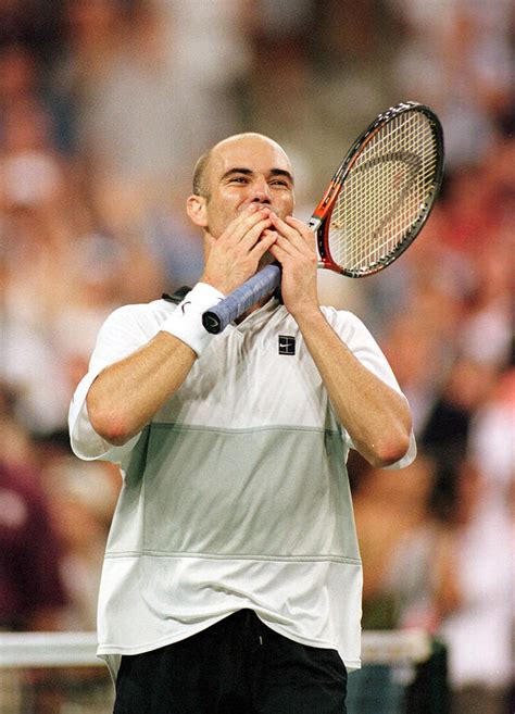 Us Open Andre Agassi By Al Bello