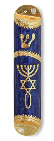 Grafted In Messianic Mezuzah Gold And Blue The Jerusalem T Shop