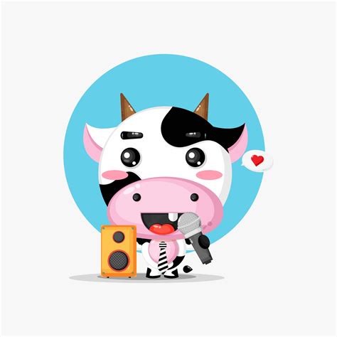 cute cow is singing 2238813 vector art at vecteezy