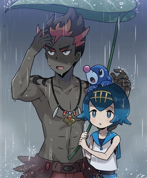 lana and kiawe in the rain pokémon sun and moon know your meme