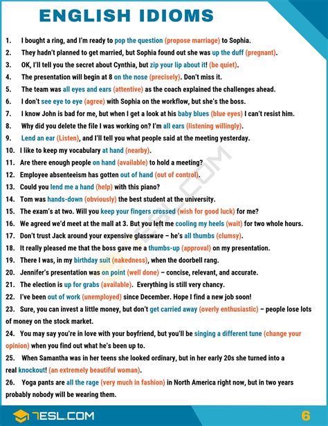 A Comprehensive Guide To Idioms In English • 7esl