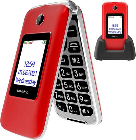 Ushining Senior Flip Mobile Phone Big Button Mobile Phone For Elderly Dual Sim Unlocked Card