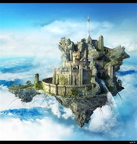 Flying Castle Fantasy Landscape Fantasy Castle Fantasy City