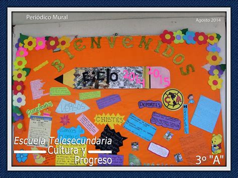 Escuela Telesecundaria Cultura Y Progreso Periódico Mural Del Mes De