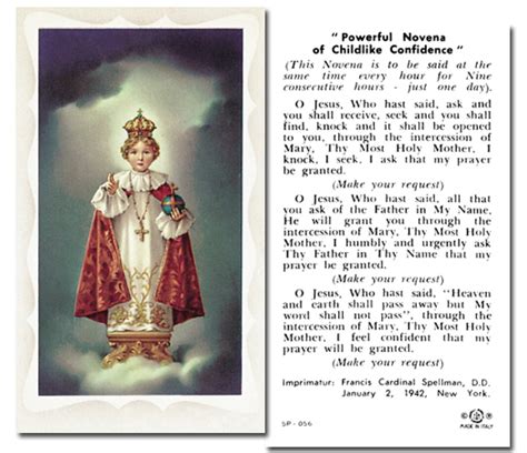 Infant Of Prague Paper Holy Cards 2x4 100 Pack 5827