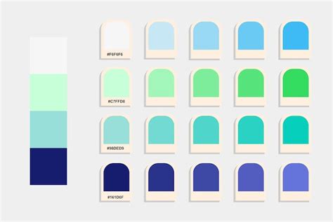 Premium Vector Blue Green Color Palette Light Colors Catalog