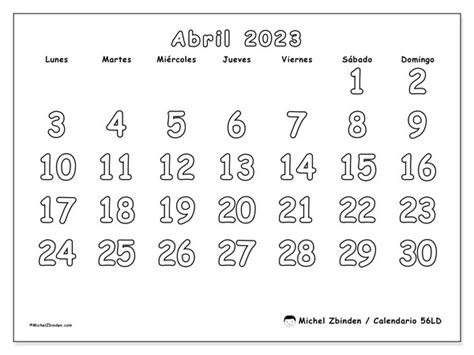 Calendario Abril De 2023 Para Imprimir 501ld Michel Zbinden Co Pdmrea