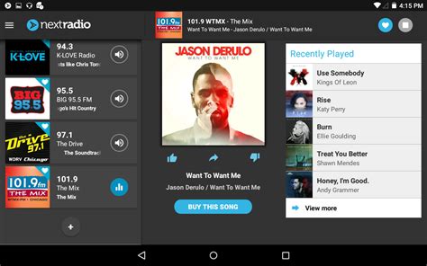 You can download all these applications for free from the google play store. NextRadio Free Live FM Radio - Android Apps on Google Play