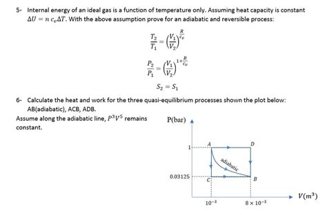 Solved 5 Internal Energy Of An Ideal Gas Is A Function Of Chegg Com
