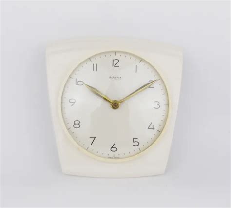 Vintage Art Deco Style 1960s Ceramic Kitchen Wall Clock Kienzle German