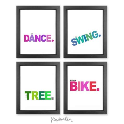 Set Of Four Word Art Your Choice Giclée Print Abstract Etsy Giclee