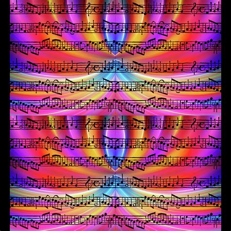 Old Sheet Music And Vibrant Rainbow Painting By Elaine Plesser Fine