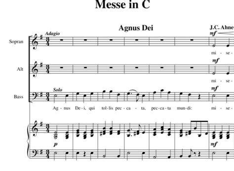 Mass In C Organ Score 2nd Movement Gloria J C Ahne Sheet Music