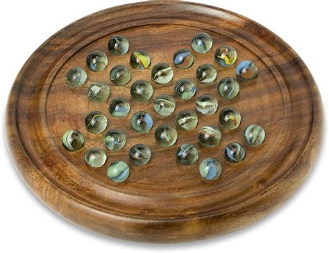 Solitaire Board Game With Glass Marbles Marbles Colour May Vary