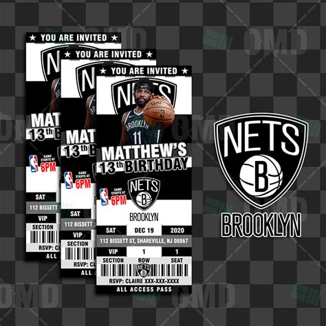 Brooklyn Nets Sports Ticket Style Party Invite Sports Invites