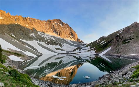 Download Wallpaper 3840x2400 Mountains Snow Lake Reflection