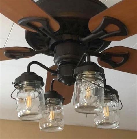 Mason Jar Light Kit For Ceiling Fan With Vintage Pints Ceiling Fan