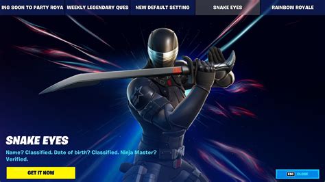 Snake Eyes Skin Fortnite Item Shop New Fortnite Battle Royale Youtube